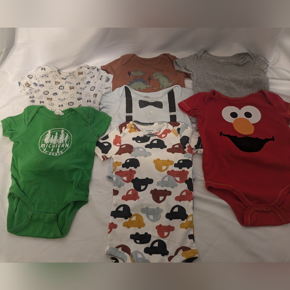 18 Month Baby Short Sleeve Bodysuit Bundle - 7 Pieces
